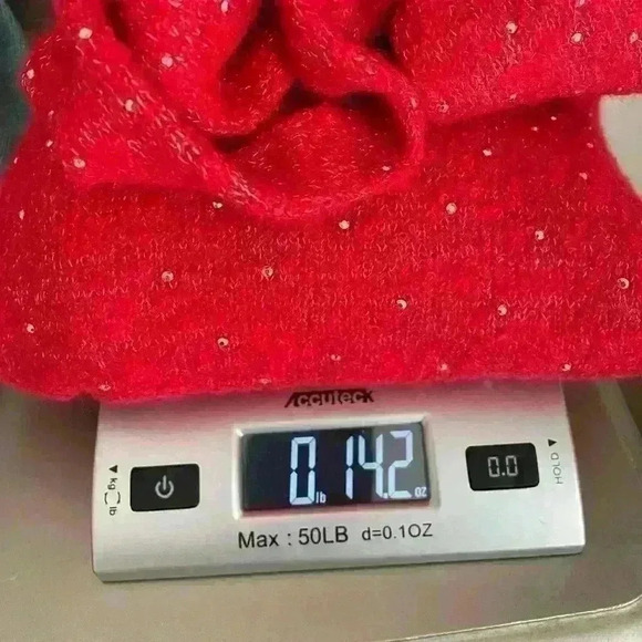 Cathy Daniels Plus Women Large RED MINI STUDS FANCY LONG Sleeve Sweater Holiday - Picture 8 of 8